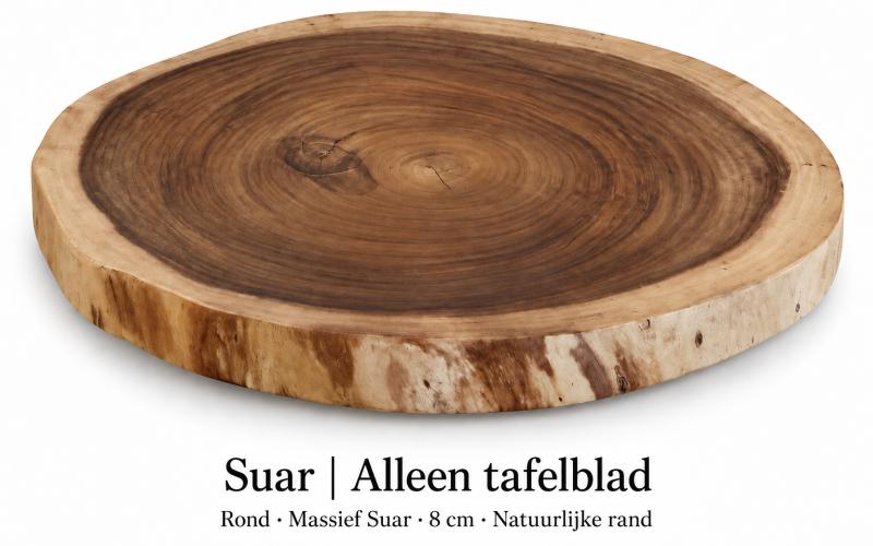 Ronde Suar boomstamtafel op maat